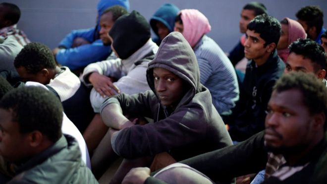 Migrants are put in dire detention camps after getting stuck in Libya while trying to reach Europe